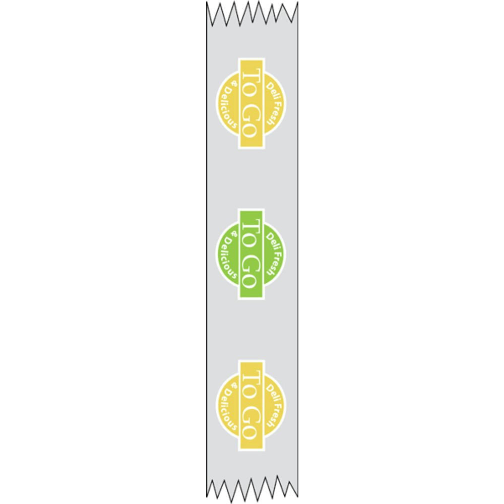 Transparent Food Tape Imprinted "Deli Fresh To Go" - 1"W x 500 ft Roll by HUBERT – Large, Plastic, Clear, Model 150XCPDELIFR