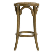 Walnut Backless Counter Stool by Furnifact – Elm Wood, Rattan, Elm, Brown
