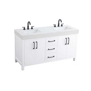 Elegant Kitchen and Bath 60" Double Bathroom Vanity in White by Elegant Lighting – unspecified, Wood, White, Model VF60660DWH
