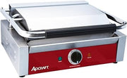 Adcraft Panini Grill with Flat Plates, 13.4" x 9.2" Cooking Surface, in Stainless Steel