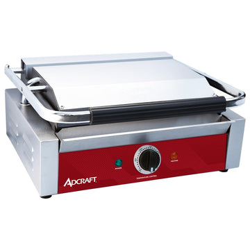 Panini Grill with Flat Plates by Adcraft – Stainless Steel, Model SG811EFBS
