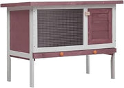 vidaXL Outdoor Rabbit Hutch 1 Layer Brown Wood