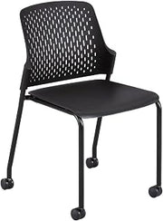 Safco Next Polypropylene Office Chair, Black, 4/Carton (4314BL)