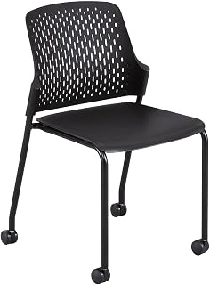 Safco Next Polypropylene Office Chair, Black, 4/Carton (4314BL)
