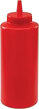 Winco 12 oz Red Plastic Squeeze Bottles, 6pk (Set of 6)