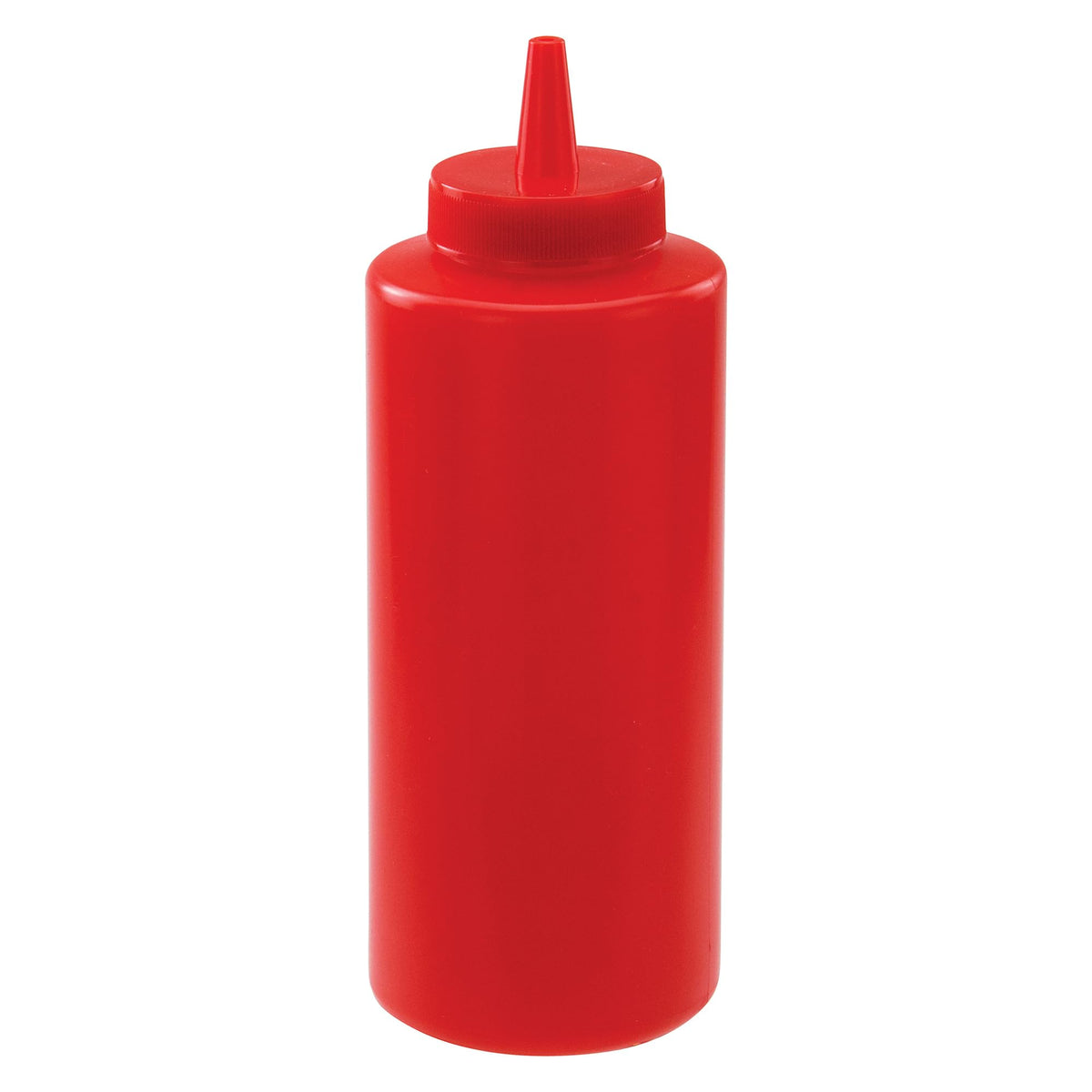 12 oz Red Plastic Squeeze Bottles by Winco – 12 Ounces, Plastic, Red, Pack of 6, Model PSB-12R