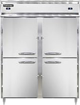DL2RFES-SA-HD Designer Line Extra-Wide Two Section Reach-In Refrigerator/Freezer, 57" W, Shallow Depth, Stainless Exterior & Half-Height Doors