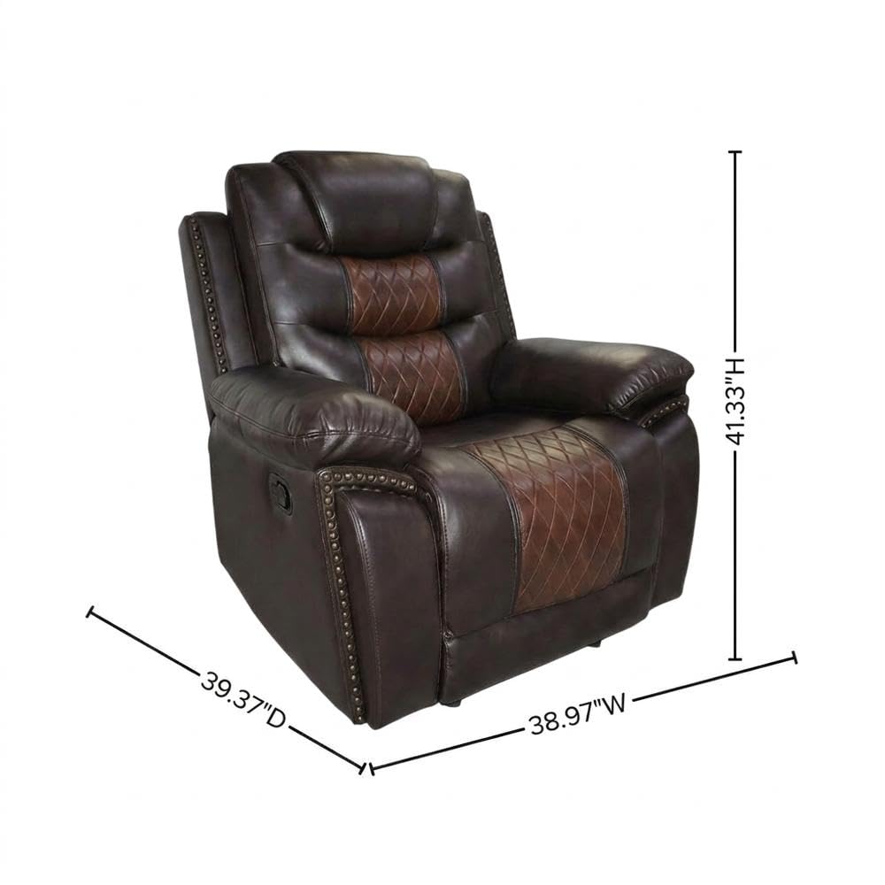 Upholstered Glider Recliner with Black Legs by Starlight Canyon Home – Hardwood and Plywood, 80% Polyester and 20% PU, Brown