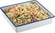 Cal-Mil 3465-15 White 15" x 12" Serving Tray with Blue Rim - 3 / CS