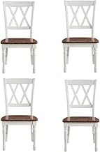 Furnifact White Dining Chairs Set, Comfortable Back Support, Modern Design, Durable Construction, Seats 4, Lightweight 17.6 lbs, Home and Kitchen Use