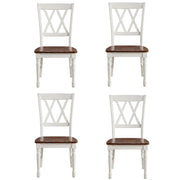 White Dining Chairs Set by Furnifact – Solid Rubberwood 50.00%,Mdf 40.00%,Birch Veneer 10.00%, White, Pack of 4