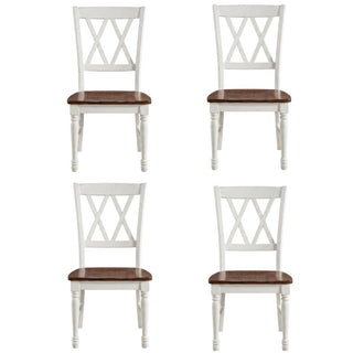 White Dining Chairs Set by Furnifact – Solid Rubberwood 50.00%,Mdf 40.00%,Birch Veneer 10.00%, White, Pack of 4