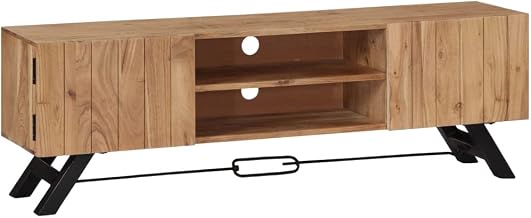 vidaXL TV Stand 55.1"x11.8"x17.7" Solid Wood Acacia
