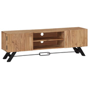 TV Stand 55.1"x11.8"x17.7" Solid Wood Acacia by vidaXL – inches, Wood, Brown, Model 247971