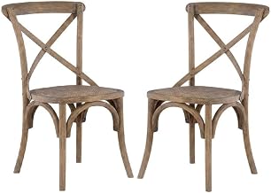 Furnifact Helia Gray Set of Two Bentwood Dining Chairs, Elm Wood Frame, Comfortable Seating, Stylish and Durable for Kitchen or Dining Room
