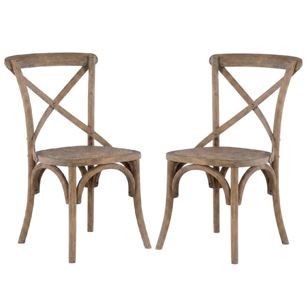 Helia Gray Set of Two Bentwood Dining Chairs by Furnifact – Elm,Plywood, Grey, Pack of 2