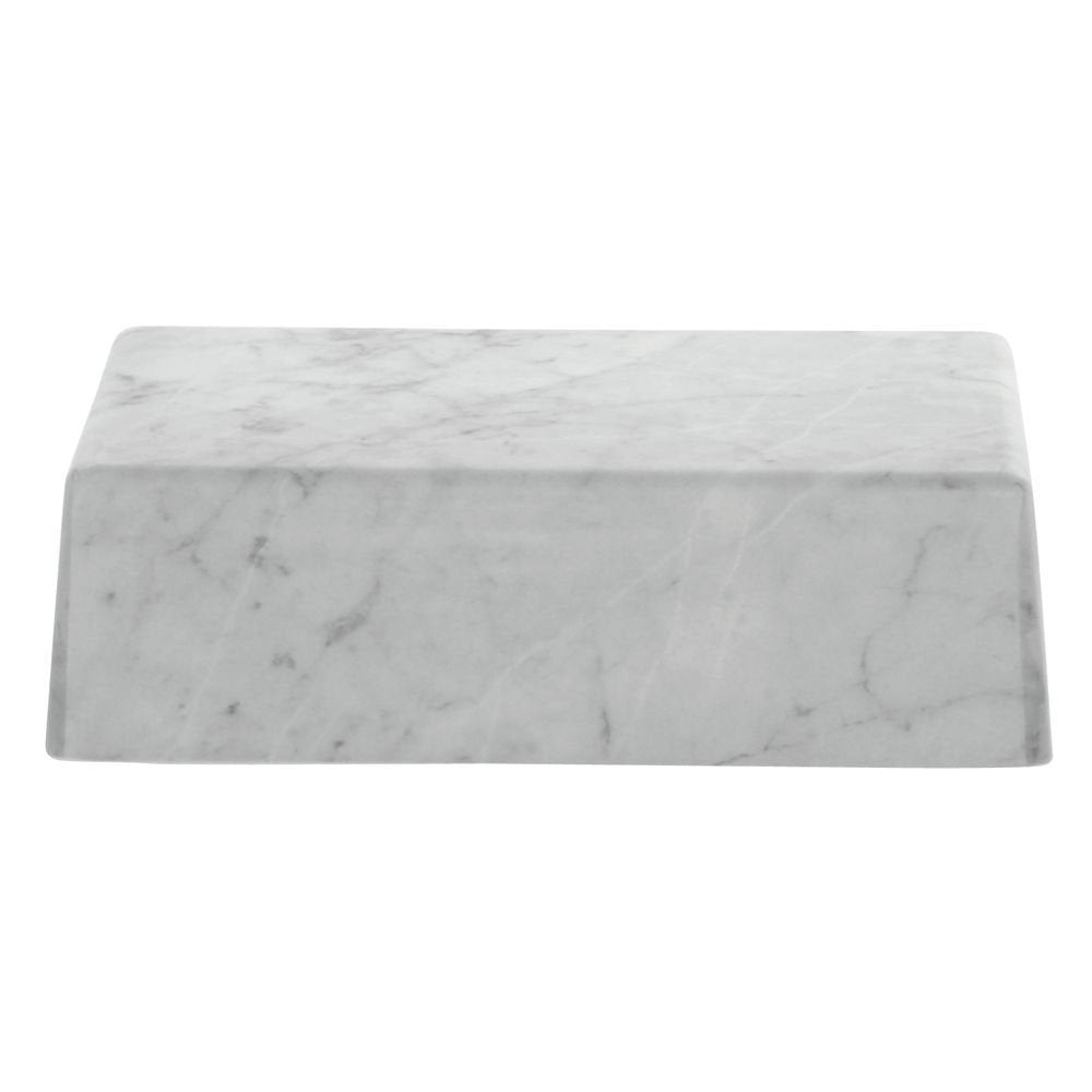 Marble Look Display Riser - 10"L x 6"W x 3"H by HUBERT – Plastic, White, Model H0057-MARBLE