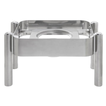 Half Size Chafer Frame Modern Style Stainless Steel - 18" L x 12 3/5" W x 9 1/2" H by HUBERT – Stainless Steel, Silver, Model C90