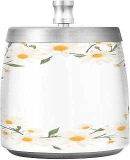 Daisy Wreath Splash Ashtray with Lid, Outdoor Ashtrays for Patio