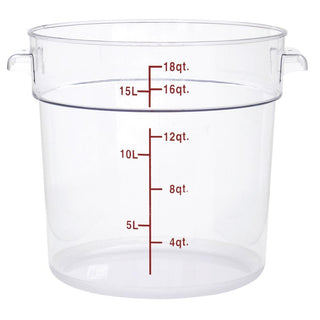 Clear Round Food Storage Container - 13 3/4" Dia x 11 22/25" D by HUBERT – Polycarbonate (PC), Clear, Model 0106007-PC