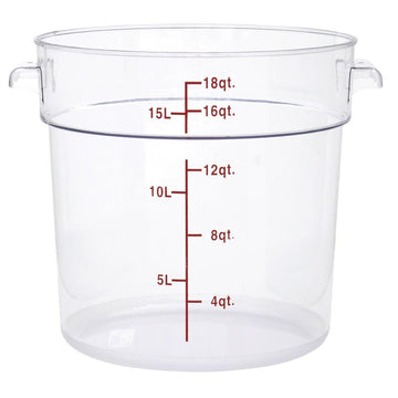Clear Round Food Storage Container - 13 3/4" Dia x 11 22/25" D by HUBERT – Polycarbonate (PC), Clear, Model 0106007-PC