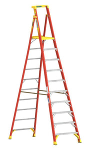 CO Type IA Aluminum Podium Ladder - 10' by Werner – 12 ft, Aluminum, Red, Model PD6210