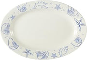 CAC China ATC-51-AW Atlantic Seashell American White Stoneware Oval Platter, 15 by 10-1/4 by 1-1/2-Inch, 12-Pack