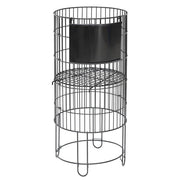 Round Black Wire Collapsible Dump Bin - 15" D x 32" H by HUBERT – 15.0 pounds, Metal, Black, Model HEN-1916550