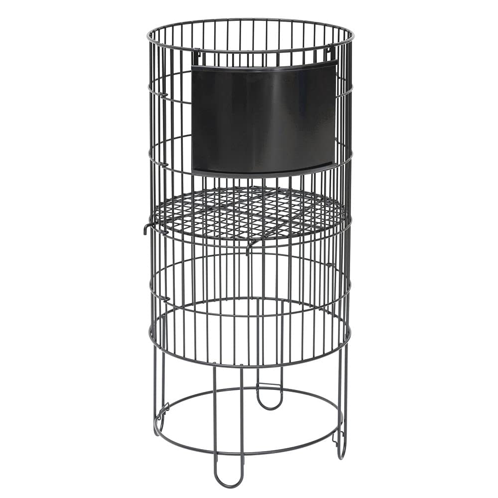 Round Black Wire Collapsible Dump Bin - 15" D x 32" H by HUBERT – 15.0 pounds, Metal, Black, Model HEN-1916550