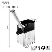 Cherry Pitter Corer by GEFU – 18 x 11 x 16.5 cm, Stainless Steel, Transparent, Model 19141