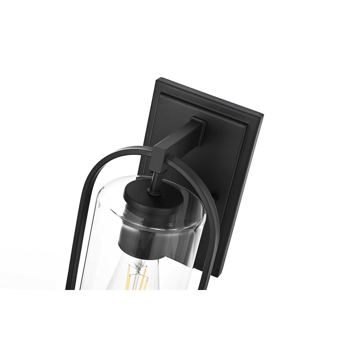 Jaxson One Light Outdoor Wall Sconce Black by Lighting Design – Iron, Black
