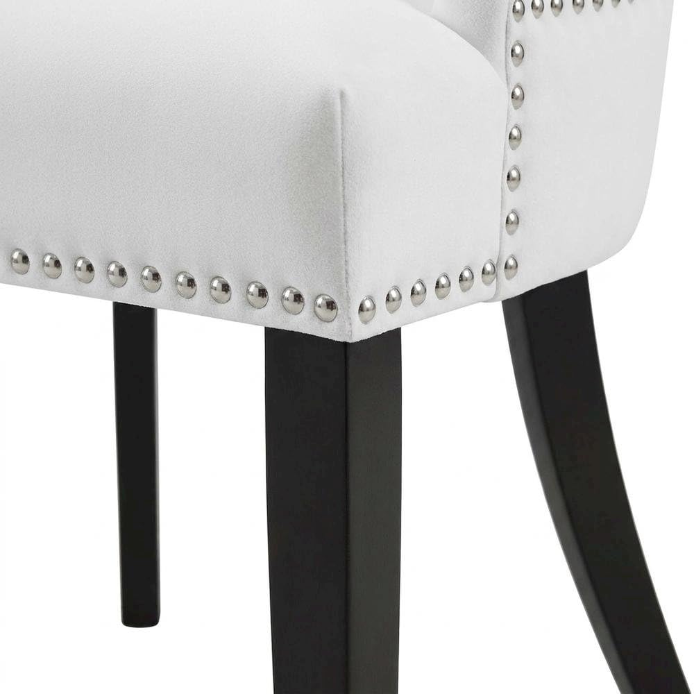 Faux Leather Upholstered Dining Chairs Set of by Furnifact – Faux Leather, White, Pack of 4