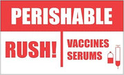 Polar Tech TAL507 Temperature Awareness Label, Perishable Rush Vaccines Serums, 5" Length x 3" Width