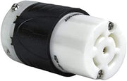 Legrand Pass & Seymour L2130C Turnlok Industrial Spec Grade Locking Connector, 30 Amp 3 Phase 120/208V, NEMA L21-30R, Black/White (1 Count)
