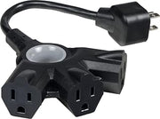 PHILIPS EZGrip Outdoor Extension Cord with Multiple Outlets, 1ft | Grounded 3 Prong Cord, 16AWG, 1ft, Black, SPS87534/37