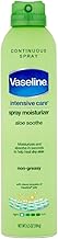 Vaseline Spray & Go Moisturizer, Aloe Fresh, 6.5 oz (Pack of 6)