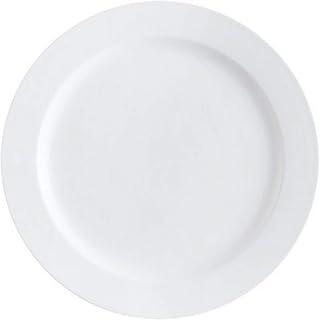 CAC China ALP-21M Elegant Alps Fully Glazed Porcelain Round Plate, 12" Diameter by 3/4", Bone White (Box of 12)