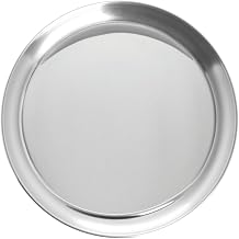 HUBERT Serving Tray Round Silver Stainless Steel - 10" Dia