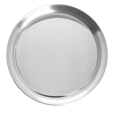 Serving Tray Round Silver Stainless Steel - 10" Dia by HUBERT – 10", Stainless Steel, Silver