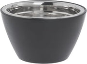 HUBERT Serving Bowl Black Melamine with Stainless Steel Bowl Insert - 7" Dia x 4" D