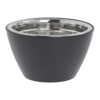 Serving Bowl Black Melamine with Stainless Steel Bowl Insert - 7" Dia x 4" D by HUBERT – Melamine, Black, Model 92711+31062