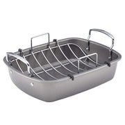 Circulon Nonstick Roasting Pan With Rack, 17 x 13 Inch Steel, Gray