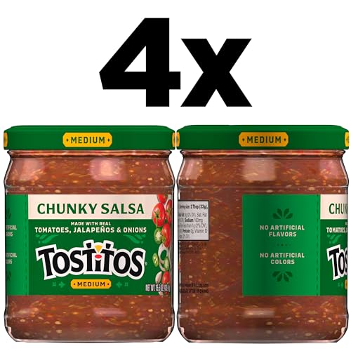 Tostitos Medium Chunky Salsa / 15.5 Ounce (Pack of 4) / 4 Count Salsas