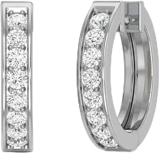Dainty Channel-Set Natural Diamond Hoops – 0.25 ctw