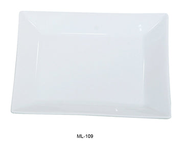 Mainland Collection 9" Super White Porcelain Square Plate BOX of by Yanco – 9 inches, Porcelain, White, Pack of 24, Model ML-109