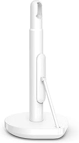 simplehuman Tension Arm Countertop Paper Towel Holder, Easy One-Handed Tear, Standing Weighted Base with Finger Loop, Heavy Duty, White Steel
