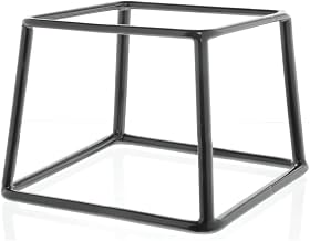 HUBERT Pedestal Display Riser Square Black Rubber-Coated - 7"L x 6"W x 5"H