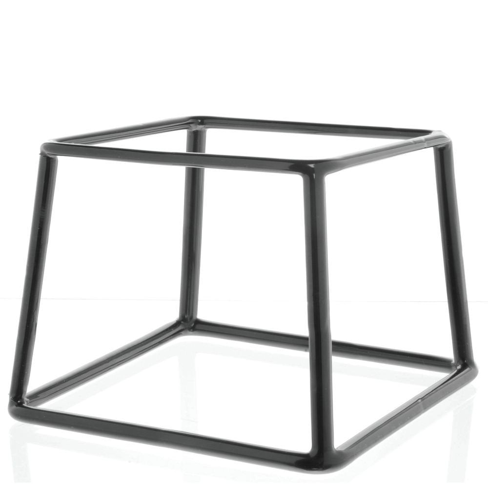 Pedestal Display Riser Square Black Rubber-Coated - 7"L x 6"W x 5"H by HUBERT – Alloy Steel, Black