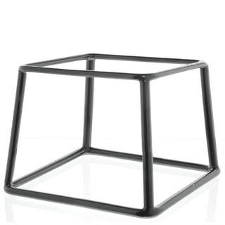 Pedestal Display Riser Square Black Rubber-Coated - 7"L x 6"W x 5"H by HUBERT – Alloy Steel, Black