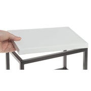 Black Display Riser with White Top- 7" H by HUBERT – Large, Metal, Black, Model 73114+94697